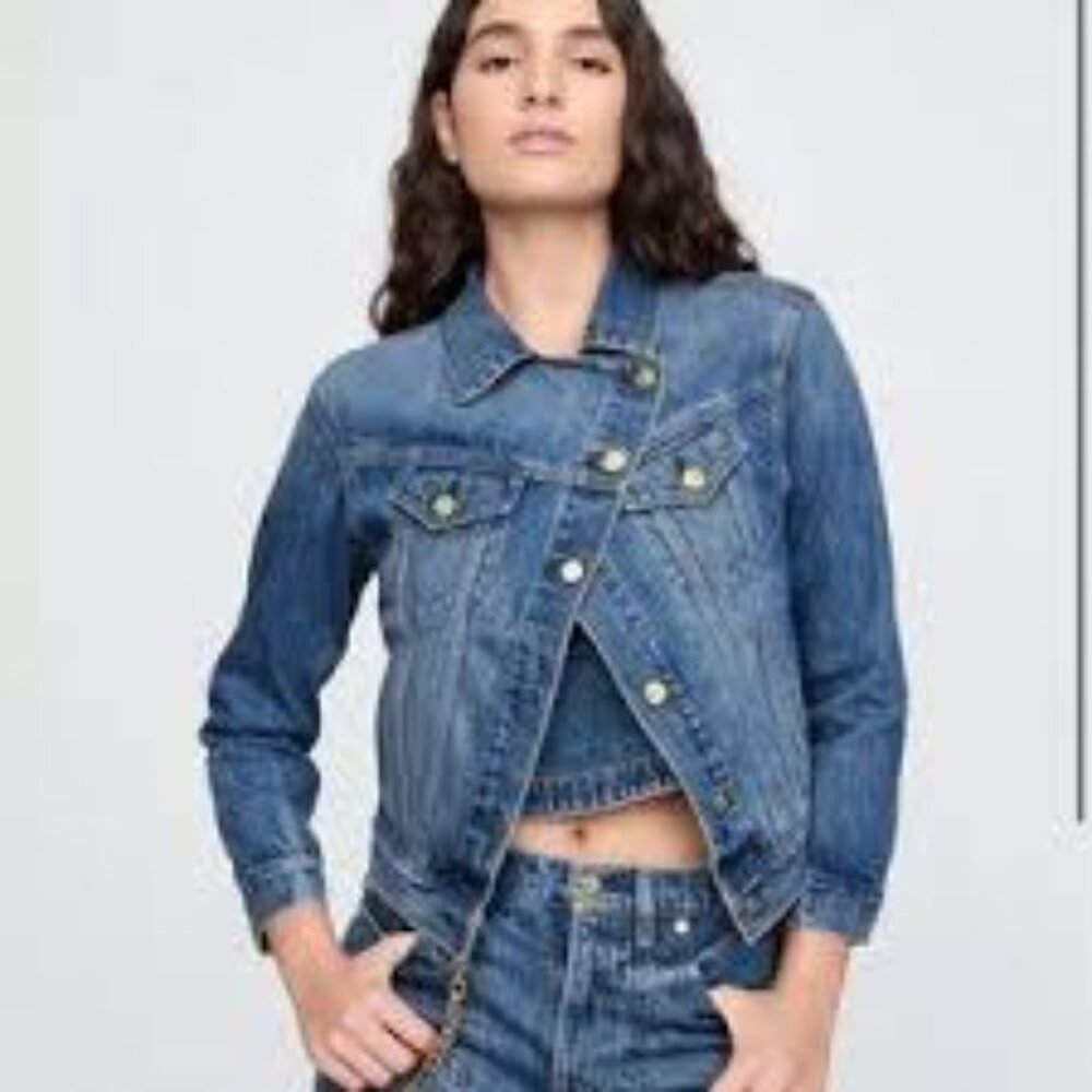 NWT: Gap X Cult Gaia Asymmetrical Denim Jacket - Picture 2 of 7